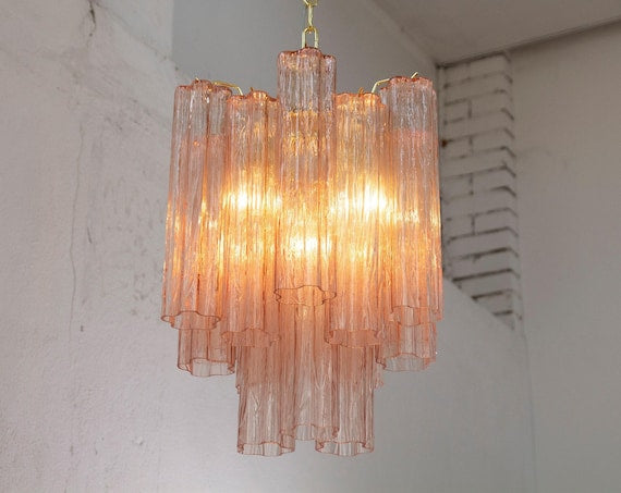 Pink Tronchi Murano Glass Pendant Ø36 cm, supplier photograph 1
