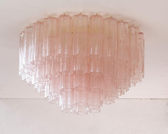 Ceiling Light Murano Ø65 cm - Pink Glass Hand-blown Italy, supplier photo 1