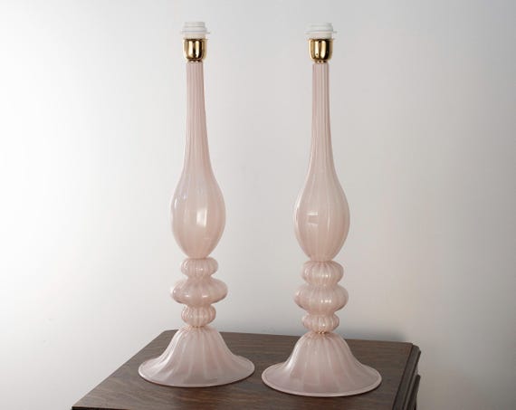 Soft Pink Murano Glass Table Lamp – supplier image 2