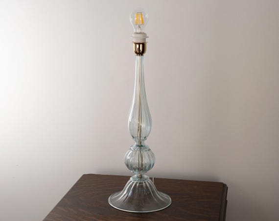 Murano Table Lamp - Aqua Blue Glass Handcrafted Venetian Design — product photo 1