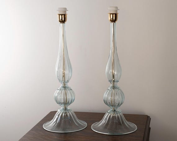 Murano Table Lamp - Aqua Blue Glass Handcrafted Venetian Design — product photo 2