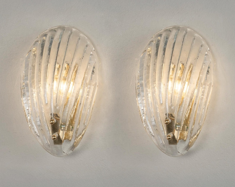 Clear shell Murano glass wall sconces