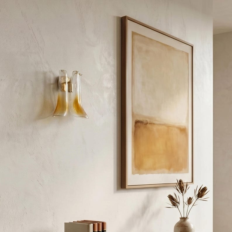 Three Petali Murano glass wall sconces in an interior