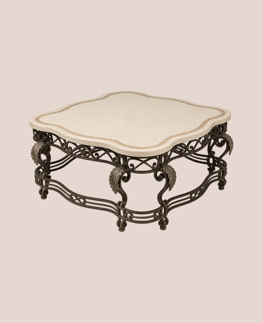 travertine-effect-metal-framed-coffee-table-wavy-edged-square