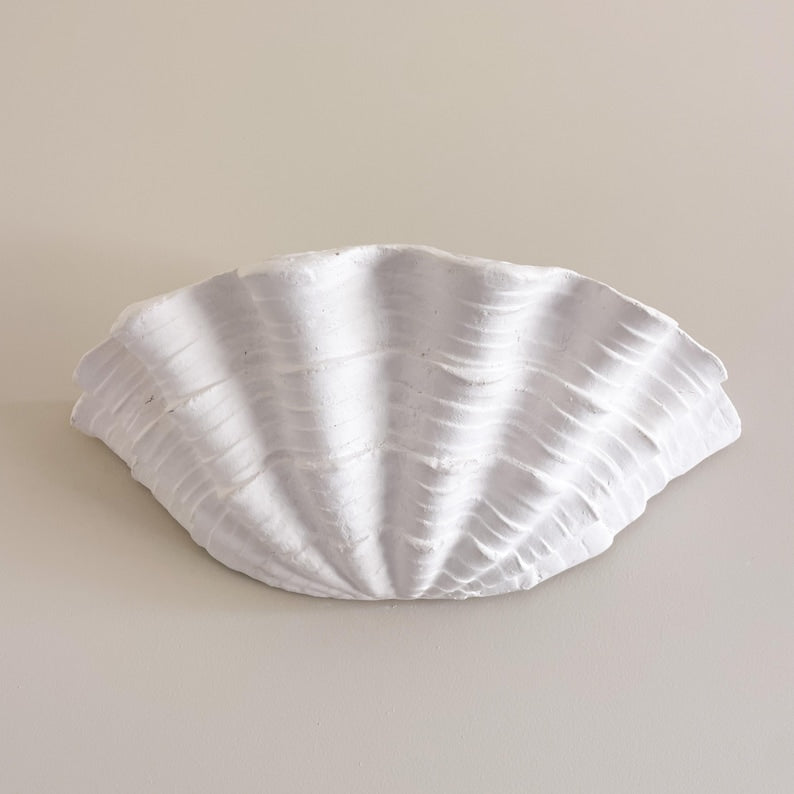 Coquillage plaster sconce sculptural shell detail