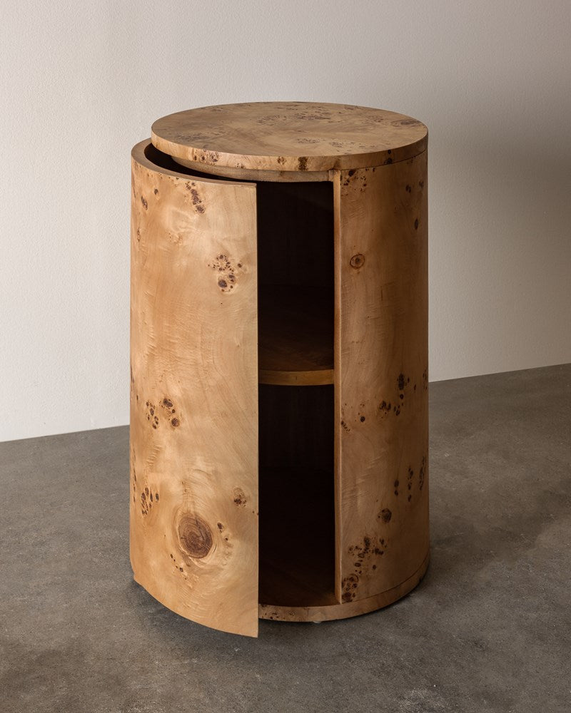 Vernier Round Side Table open storage
