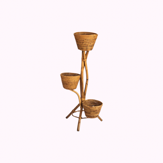 Midcentury Italian Bamboo Plant Holder