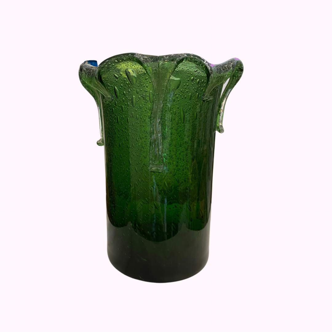 Vintage Italian Green Murano with drip detailing