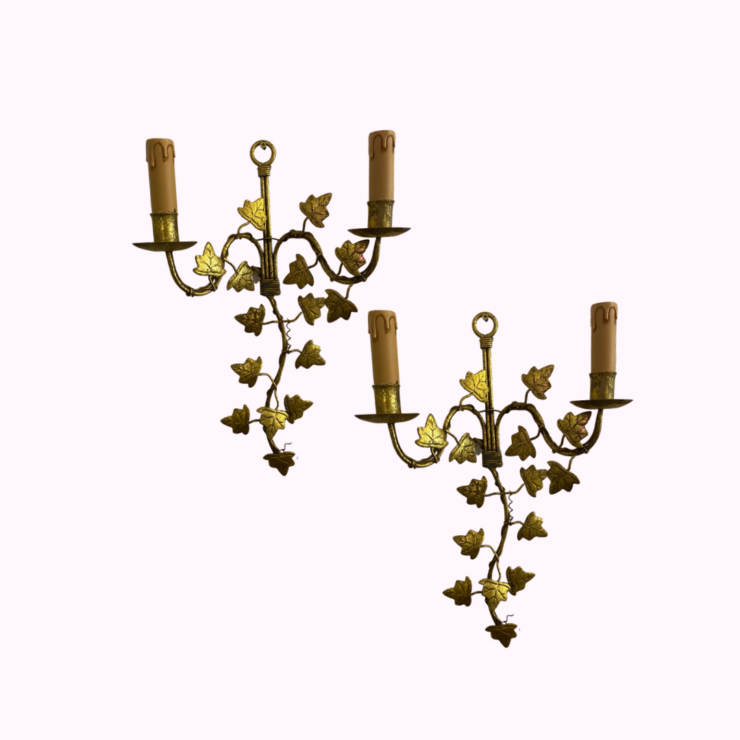 Antique French Brass Sconces