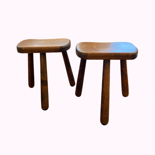 French 1950s Brutalist stools