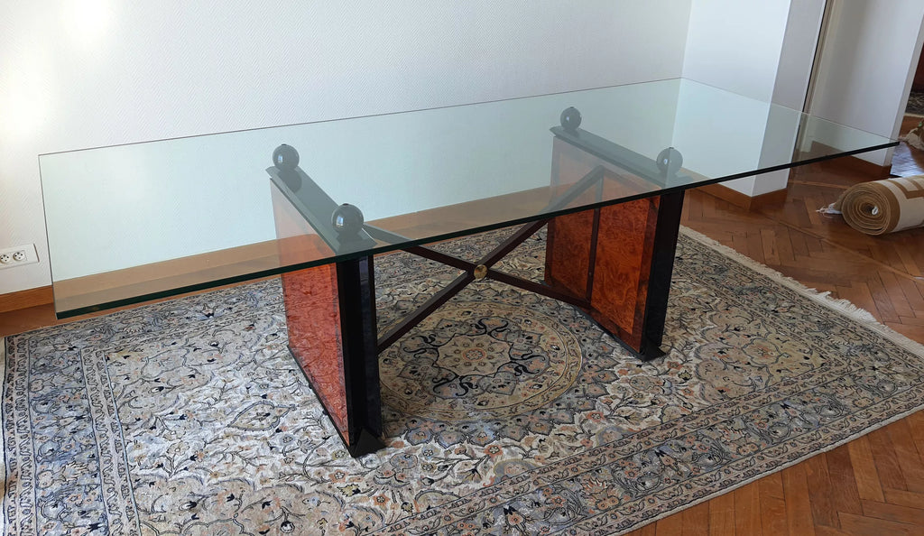 Art Deco Italian Burl Wood Dining Table