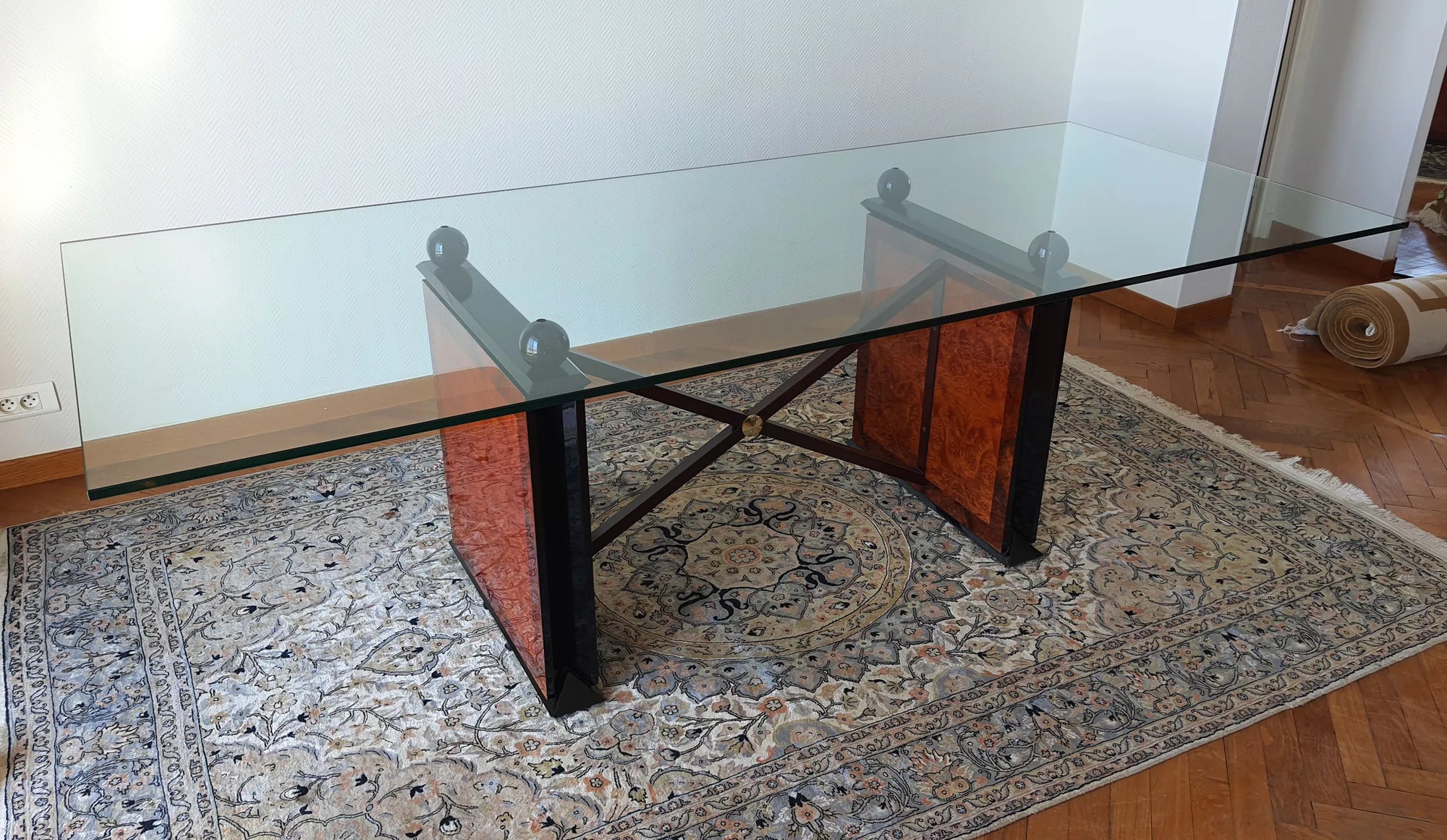 Art Deco Italian Burl Wood Dining Table