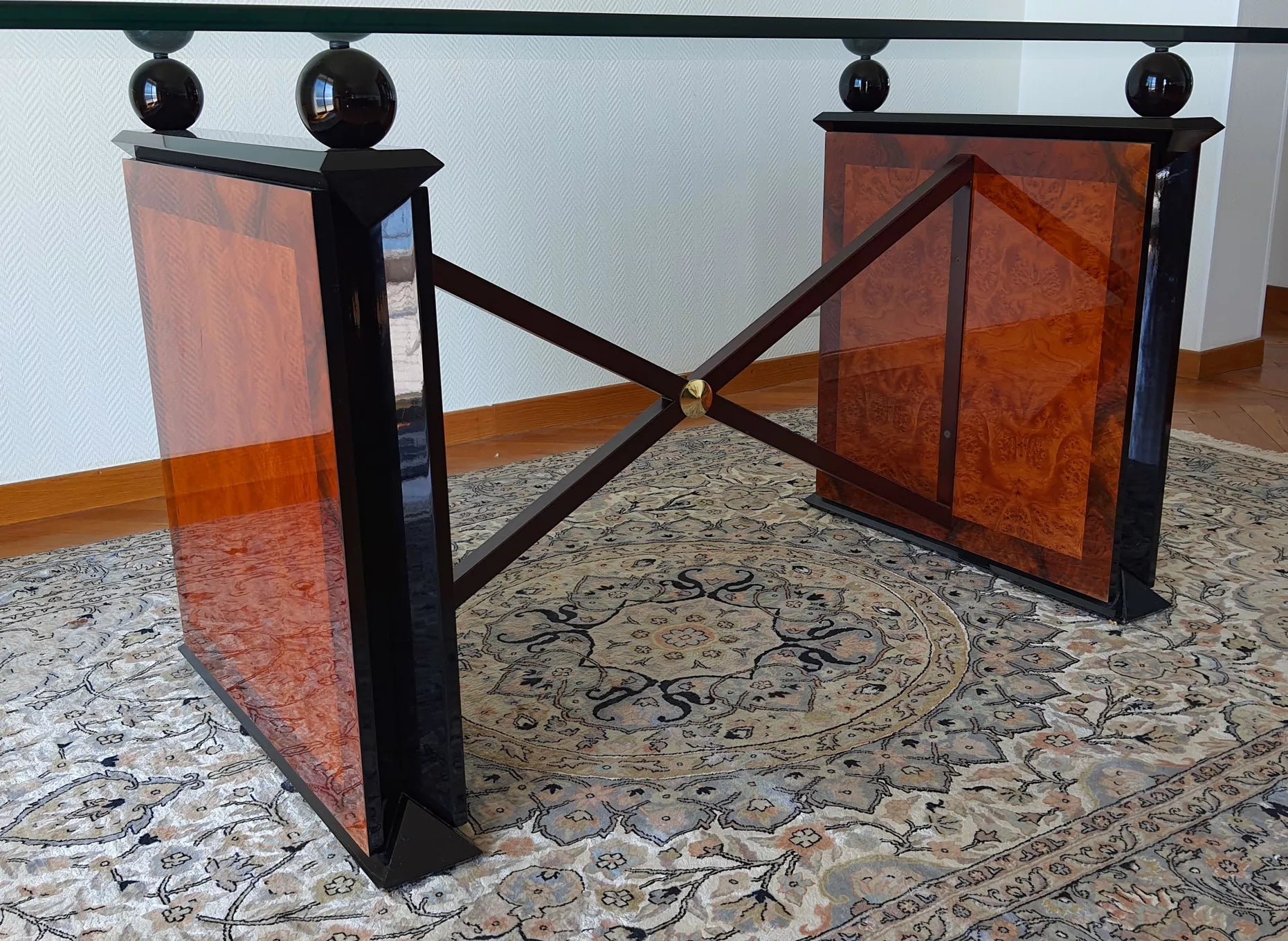 Art Deco Italian Burl Wood Dining Table