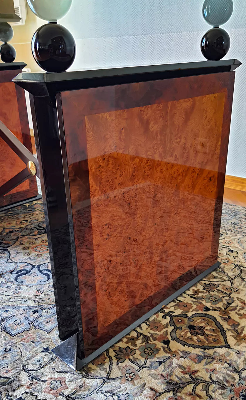 Art Deco Italian Burl Wood Dining Table