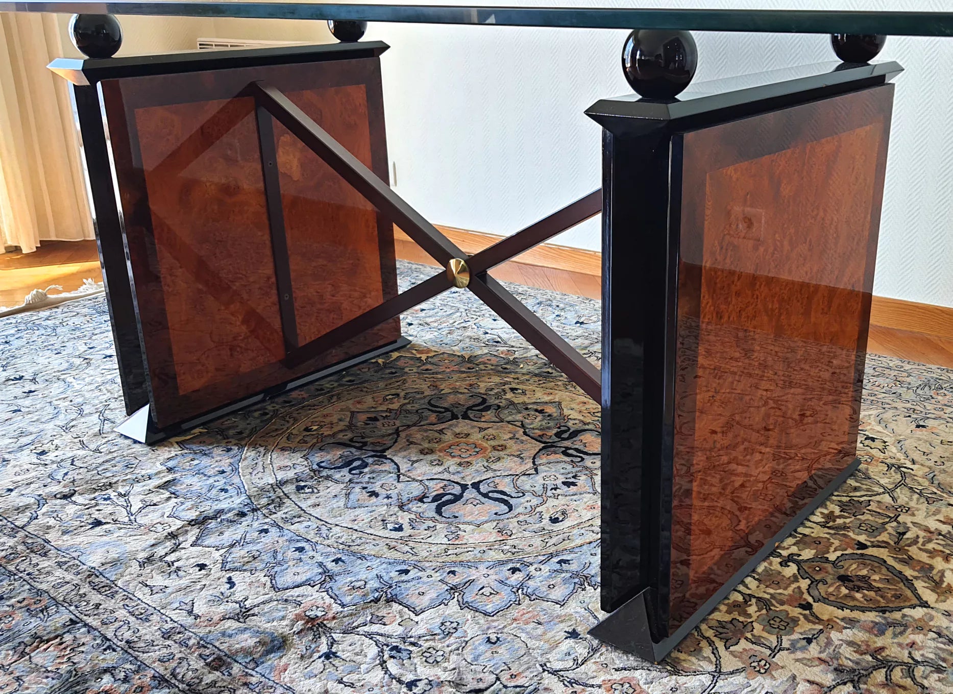 Art Deco Italian Burl Wood Dining Table